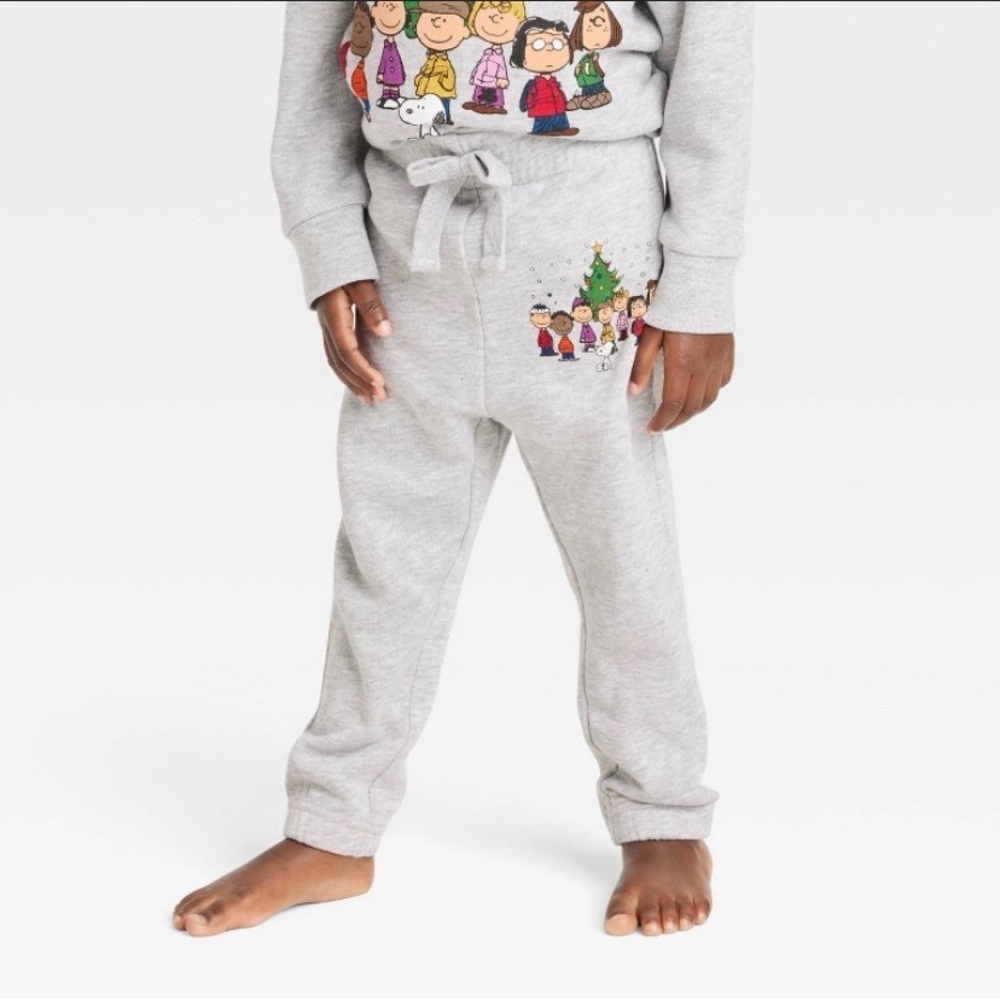 NWT Peanuts Christmas Tree Sweatpants Size 18 Months Toddler Charlie Brown Y2K